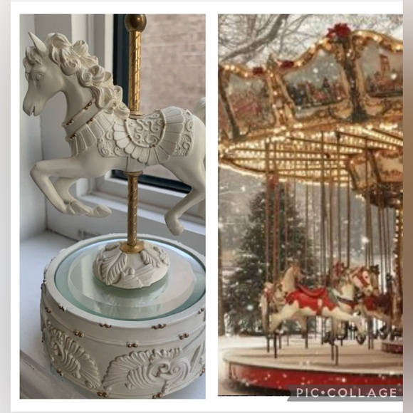 Musical Carousel 🎠 Horse #vintage 90’s Christmas - Picture 1 of 11